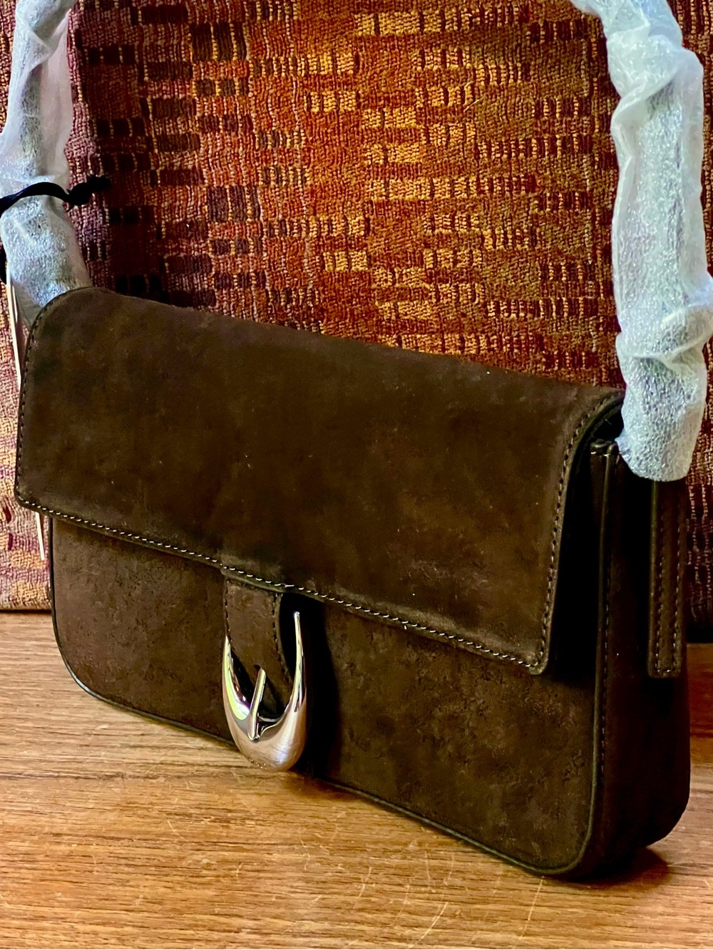 NWT Staud Harlow Suede Shoulder Bag Truffle Suede - Picture 12 of 16